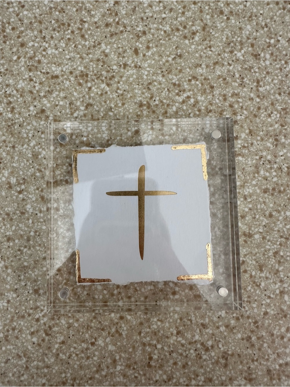 Gold Cross Acrylic Decorative Accent